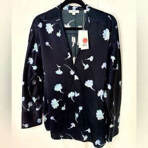 NWT VINCE sz Lg 
Floral print long sleeve silk blouse
